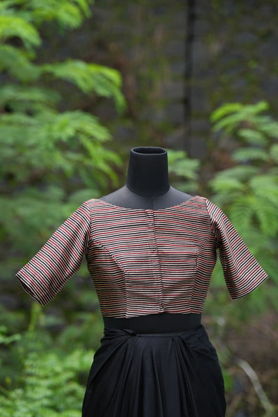 The Noorie Blouse - Brown Black Red