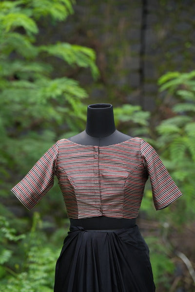 The Noorie Blouse - Brown Black Red