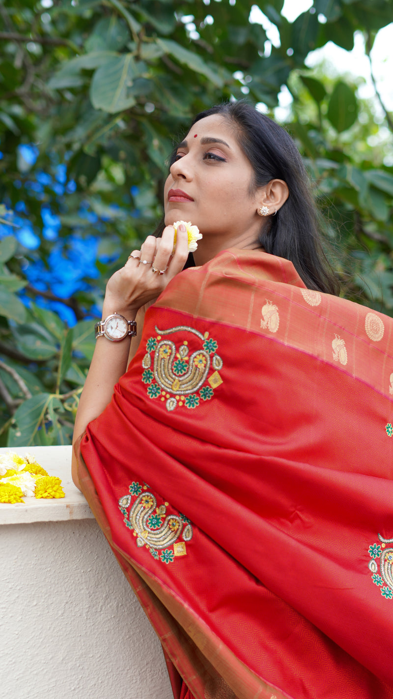 The Nath Saree - Blood Red