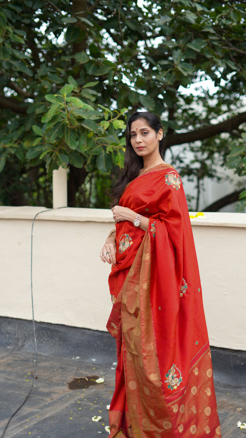 The Nath Saree - Blood Red